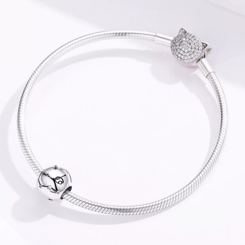 (imagen para) Charm de cáncer de plata estilo Pandora - SCC1218-4 - Ver 3