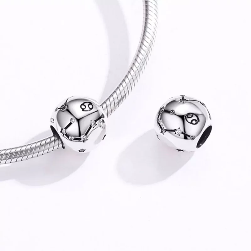(imagen para) Charm de cáncer de plata estilo Pandora - SCC1218-4 - Ver 4