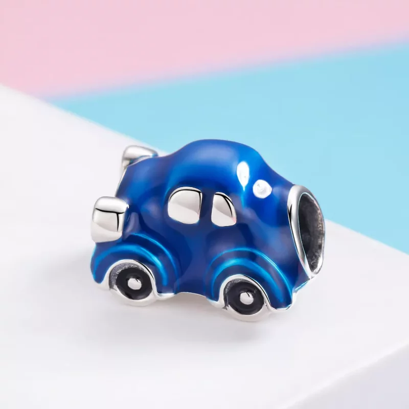 (imagen para) Charm de Coche Antiguo de Plata Estilo Pandora - SCC957 - Ver 2