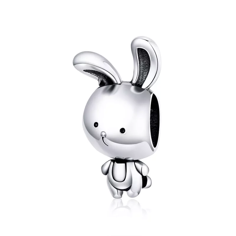 (imagen para) Charm de conejito adorable estilo Pandora en plata - SCC1517