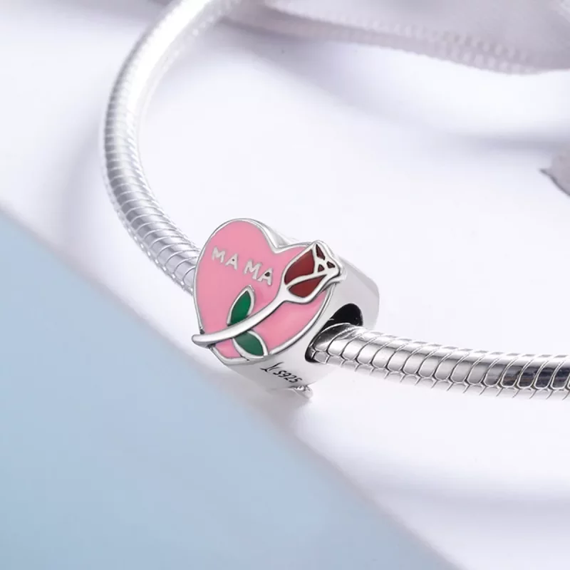 (imagen para) Charm de Confesión del Amor Materno en estilo Pandora de Plata - SCC652 - Ver 4