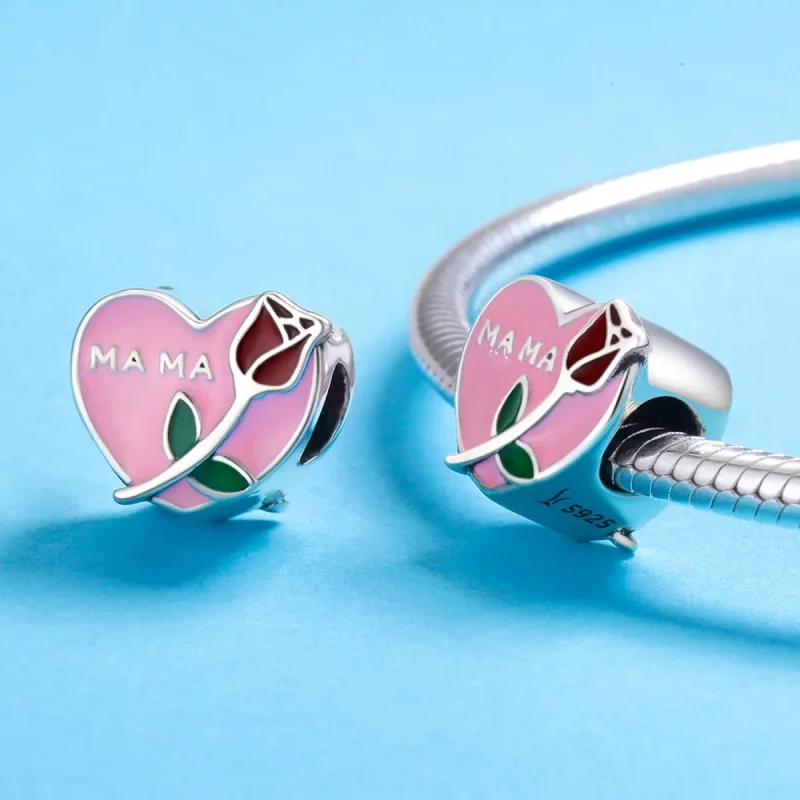 (imagen para) Charm de Confesión del Amor Materno en estilo Pandora de Plata - SCC652 - Ver 5
