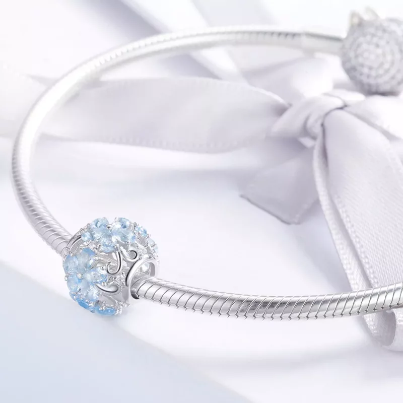 (imagen para) Charm de copos de nieve elegante plateado al estilo Pandora - SCC941 - Ver 3