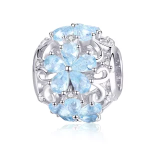 (imagen para) Charm de copos de nieve elegante plateado al estilo Pandora - SCC941