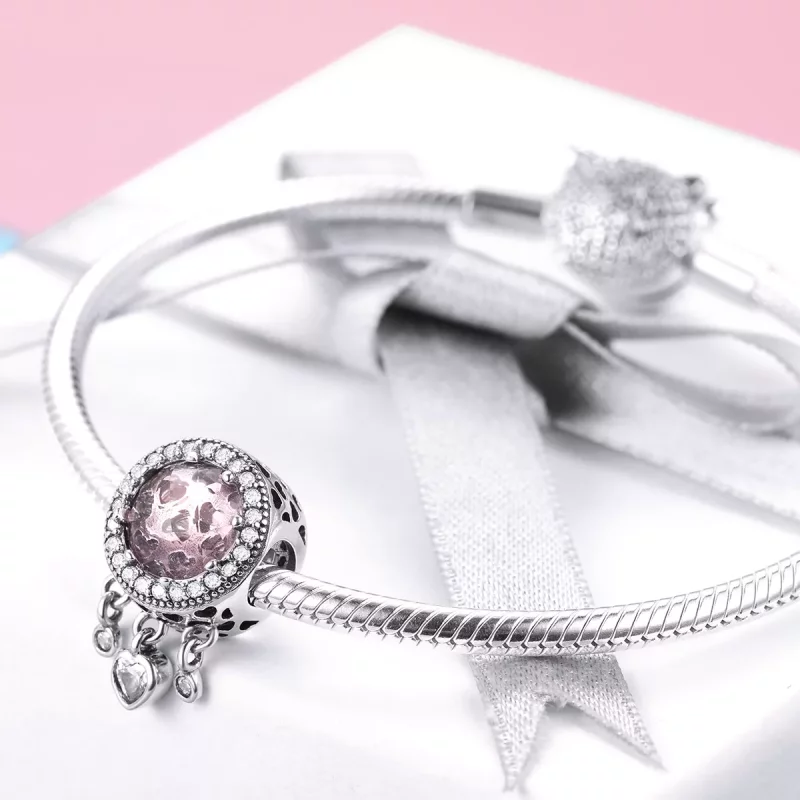 (imagen para) Charm de Corazón Brillante en Plata Estilo Pandora - SCC998 - Ver 4