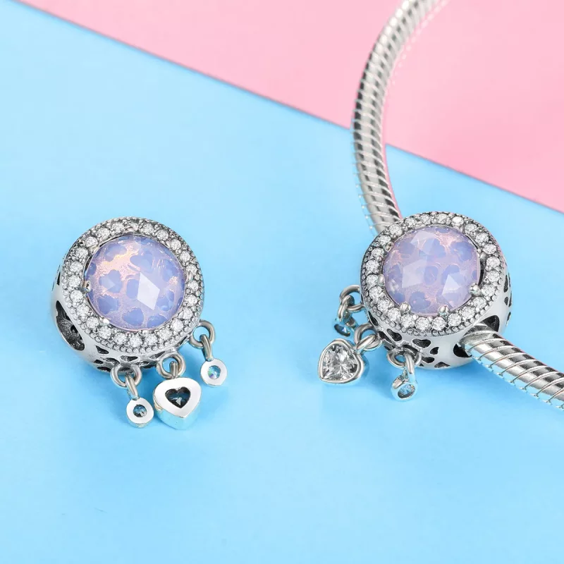 (imagen para) Charm de corazón brillante estilo Pandora - SCC999 - Ver 3