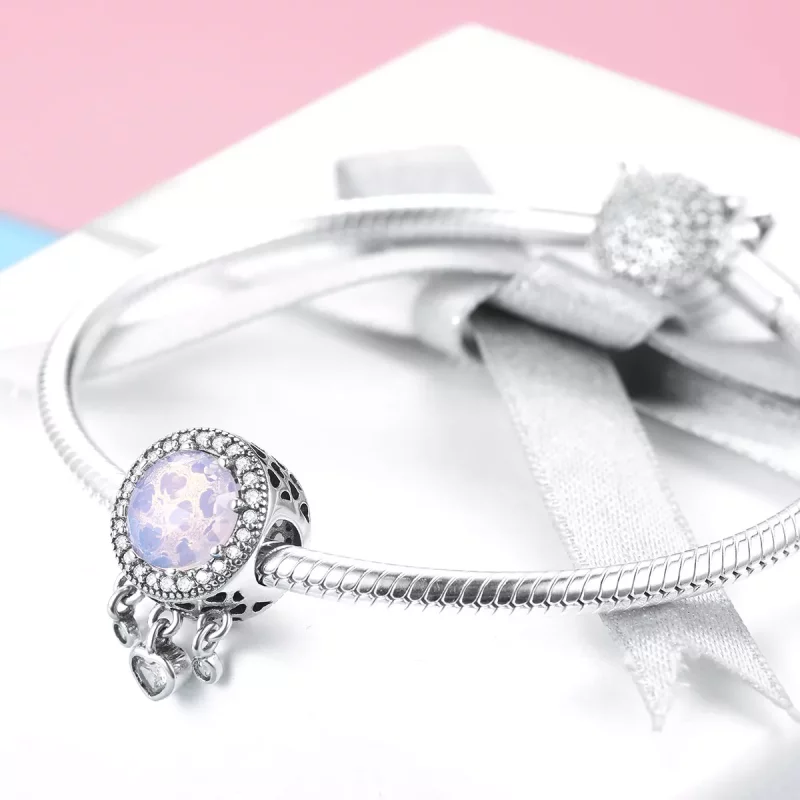 (imagen para) Charm de corazón brillante estilo Pandora - SCC999 - Ver 4