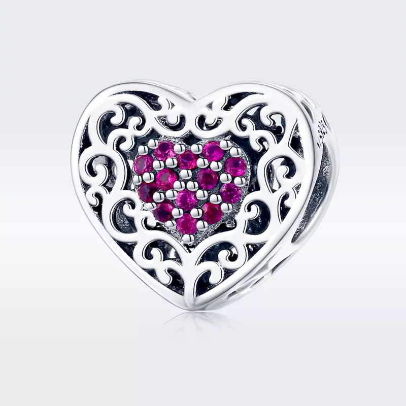 (imagen para) Charm de corazón de plata estilo Pandora - SCC1109 - Ver 3