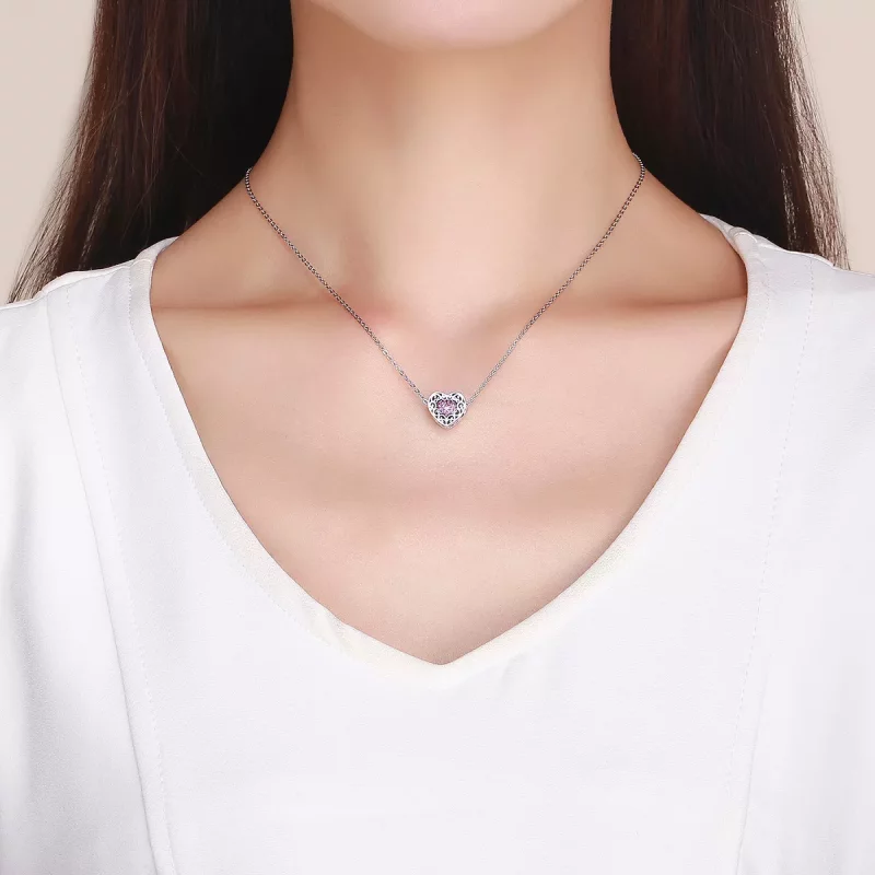 (imagen para) Charm de corazón de plata estilo Pandora - SCC1109 - Ver 4