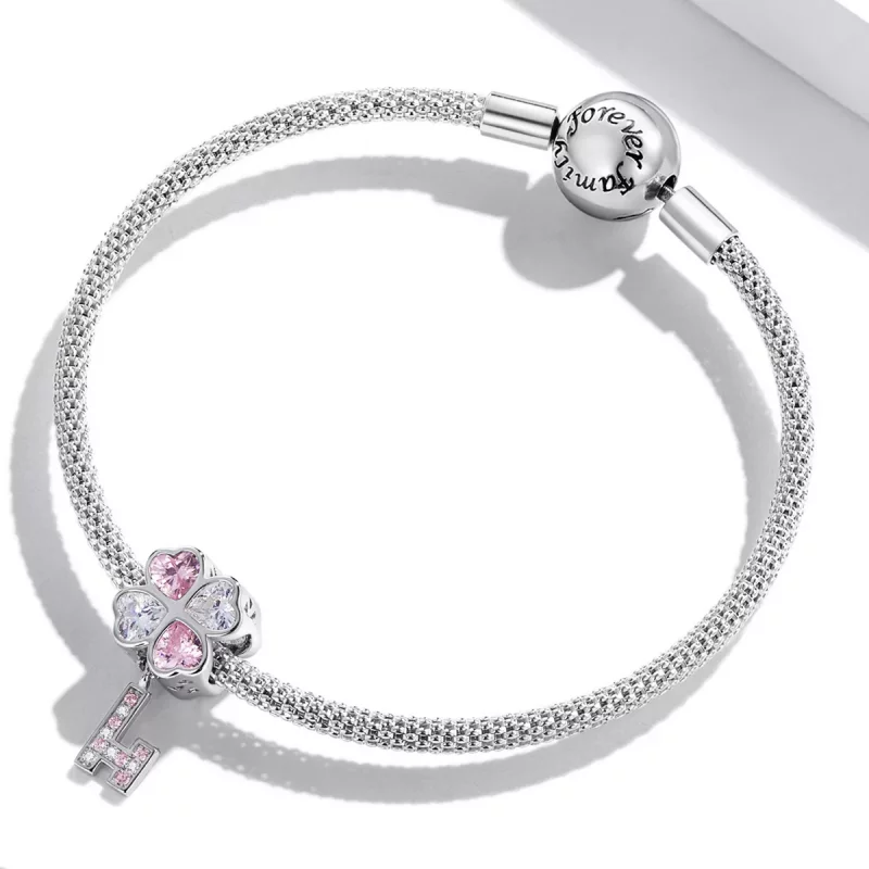 (imagen para) Charm de corazón de trébol de la suerte estilo Pandora - SCC2123 - Ver 3