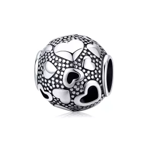 (imagen para) Charm de corazón retro en plata estilo Pandora - SCC1451