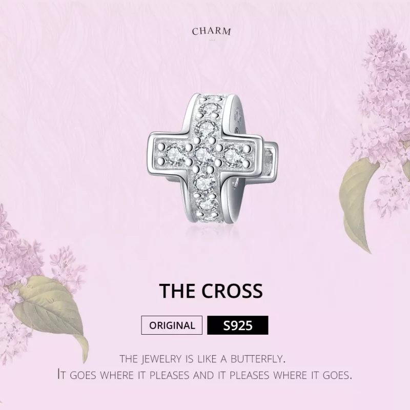 (imagen para) Charm de Cruz de Plata al Estilo Pandora - SCC1292 - Ver 2