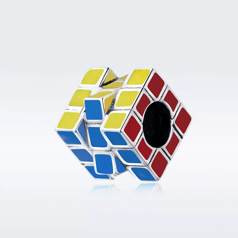 (imagen para) Charm de cubo colorido estilo Pandora en plata - SCC1640 - Ver 5