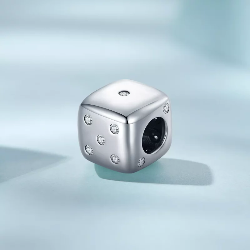 (imagen para) Charm de Dado de la Suerte al estilo Pandora - SCC2362 - Ver 2