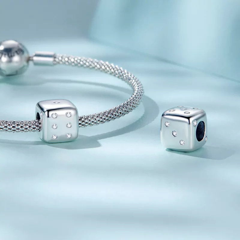 (imagen para) Charm de Dado de la Suerte al estilo Pandora - SCC2362 - Ver 5