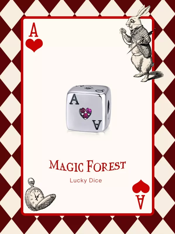 (imagen para) Charm de Dados de Amor de Plata al Estilo Pandora - SCC1440 - Ver 6