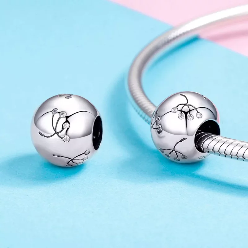 (imagen para) Charm de Diente de León de Plata estilo Pandora - BSC053 - Ver 4
