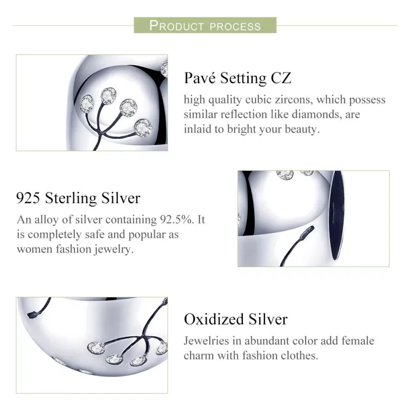 (imagen para) Charm de Diente de León de Plata estilo Pandora - BSC053 - Ver 7
