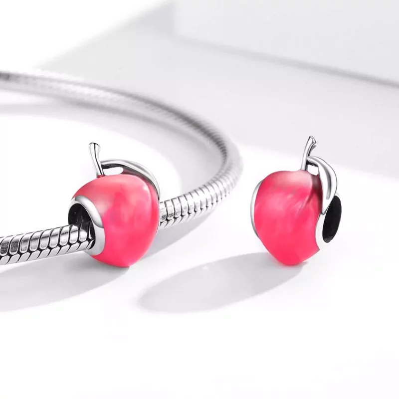 (imagen para) Charm de Durazno Encantador de Plata al Estilo Pandora - SCC1834 - Ver 4