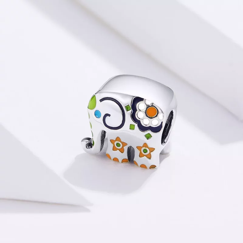 (imagen para) Charm de elefante feliz estilo Pandora - BSC095 - Ver 3