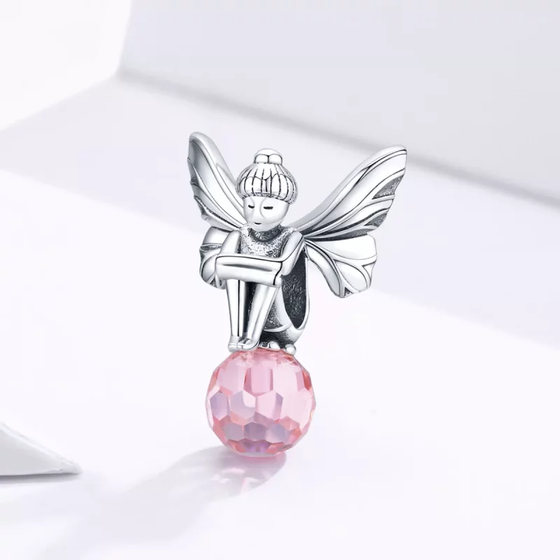 (imagen para) Charm de Elfo de Flor de Plata al Estilo Pandora - SCC1483 - Ver 2