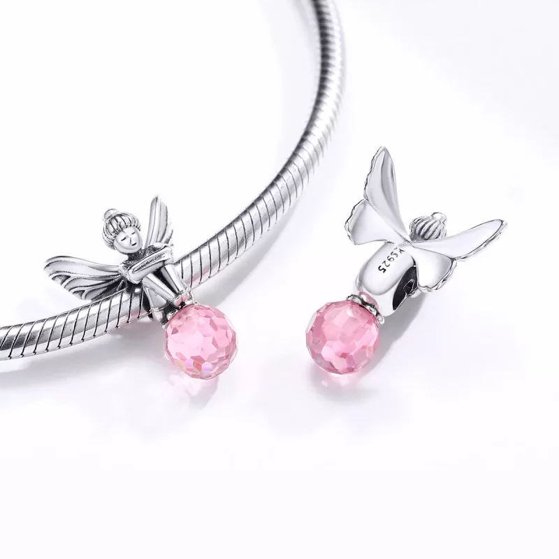(imagen para) Charm de Elfo de Flor de Plata al Estilo Pandora - SCC1483 - Ver 4