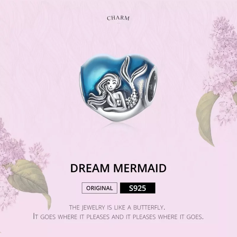 (imagen para) Charm de ensueño de la Sirenita estilo Pandora en plata - SCC1801 - Ver 6