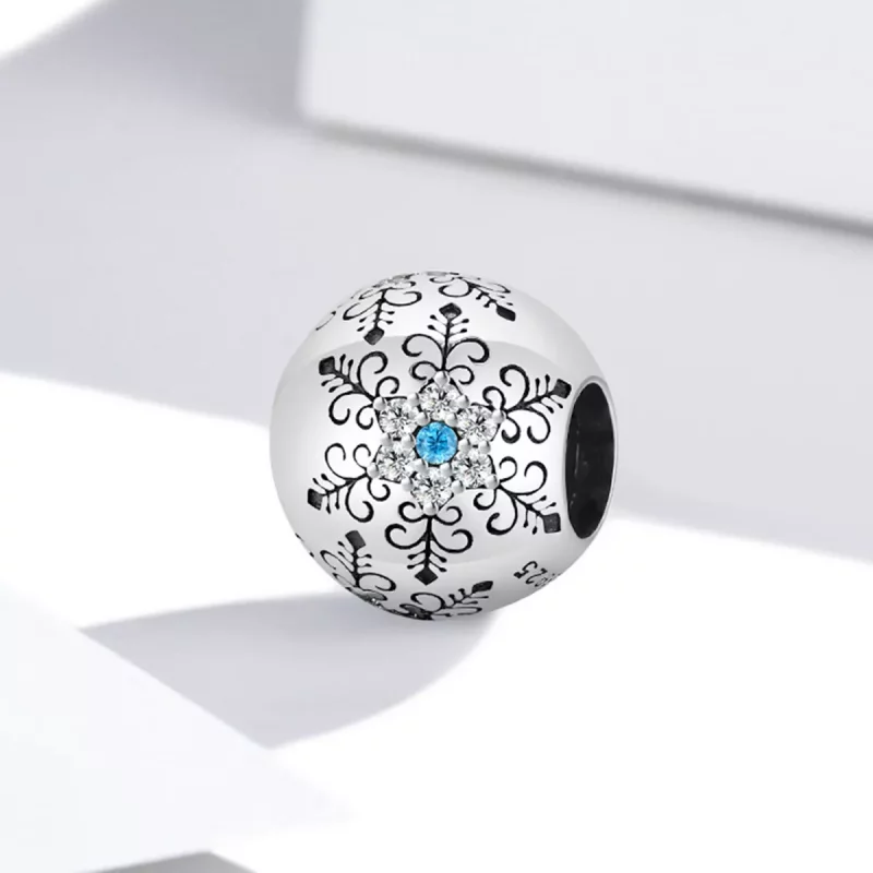 (imagen para) Charm de estilo Pandora con copos de nieve - BSC513 - Ver 2