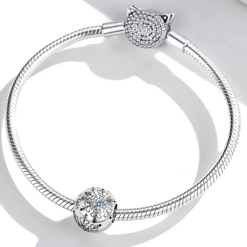 (imagen para) Charm de estilo Pandora con copos de nieve - BSC513 - Ver 3