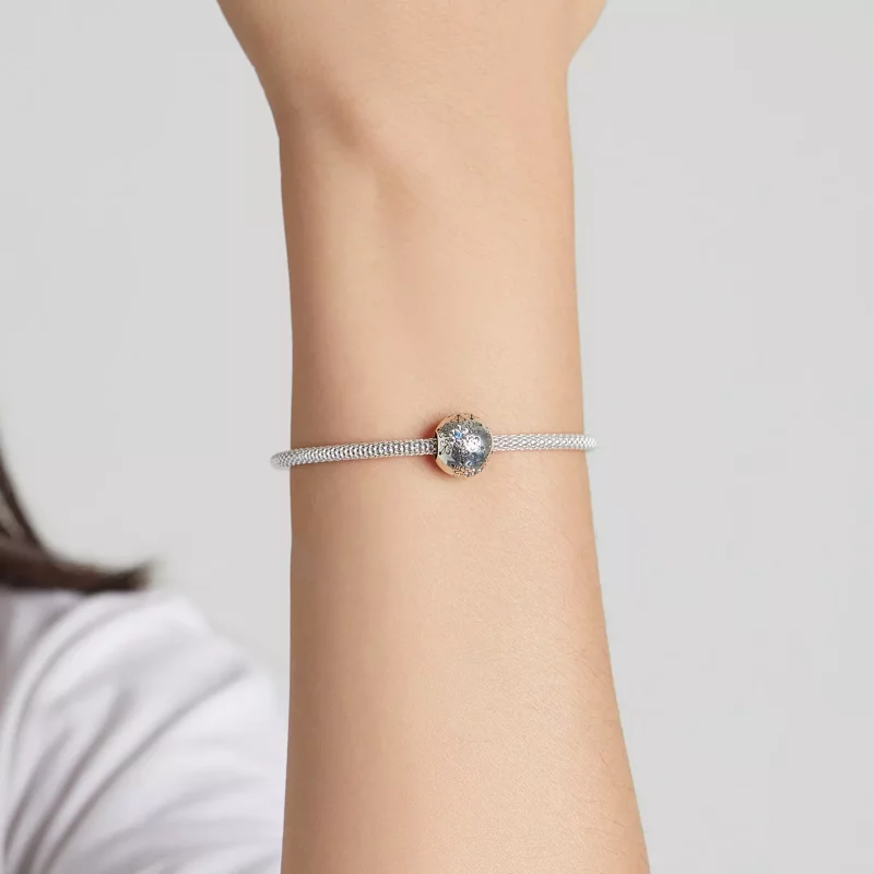 (imagen para) Charm de estilo Pandora con copos de nieve - BSC513 - Ver 5