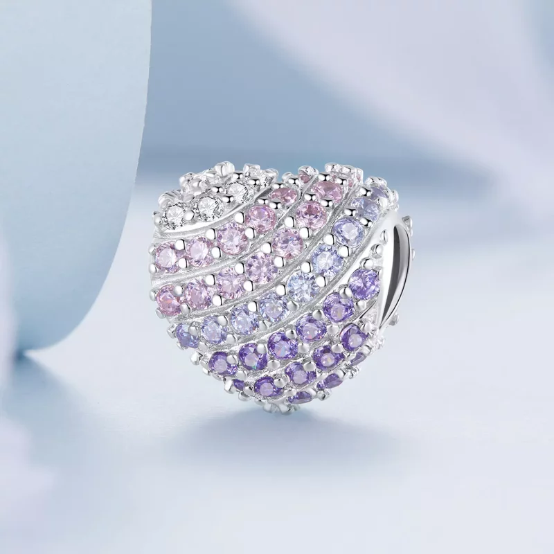 (imagen para) Charm de estilo Pandora con corazón degradado - BSC624 - Ver 2