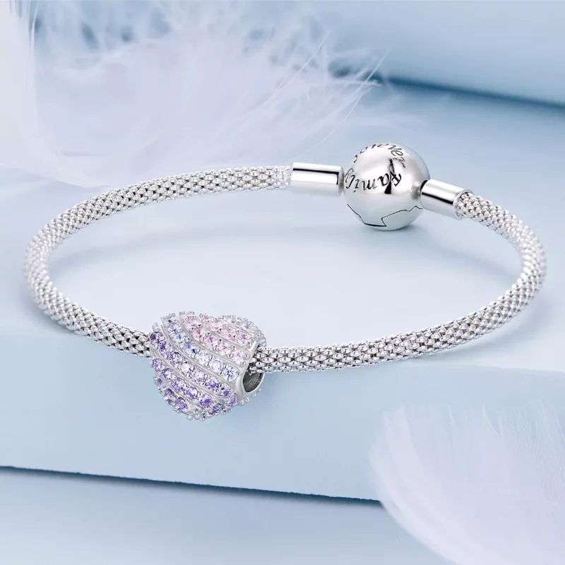 (imagen para) Charm de estilo Pandora con corazón degradado - BSC624 - Ver 4