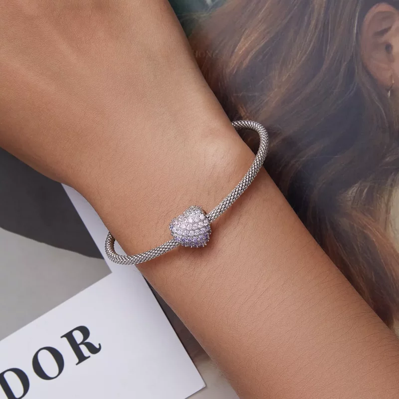 (imagen para) Charm de estilo Pandora con corazón degradado - BSC624 - Ver 5