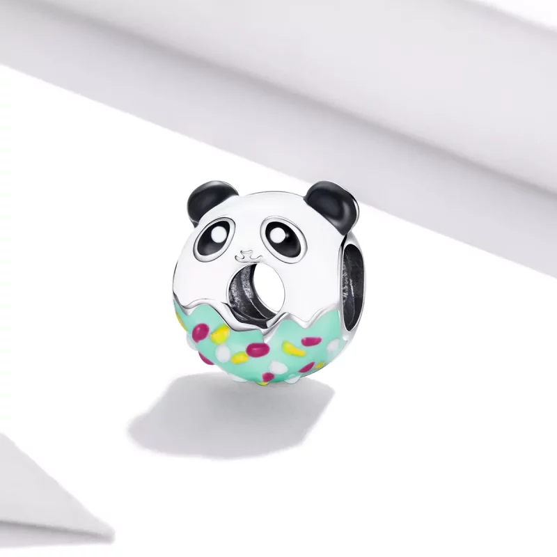 (imagen para) Charm de estilo Pandora con diseño de donas panda - SCC1875 - Ver 2