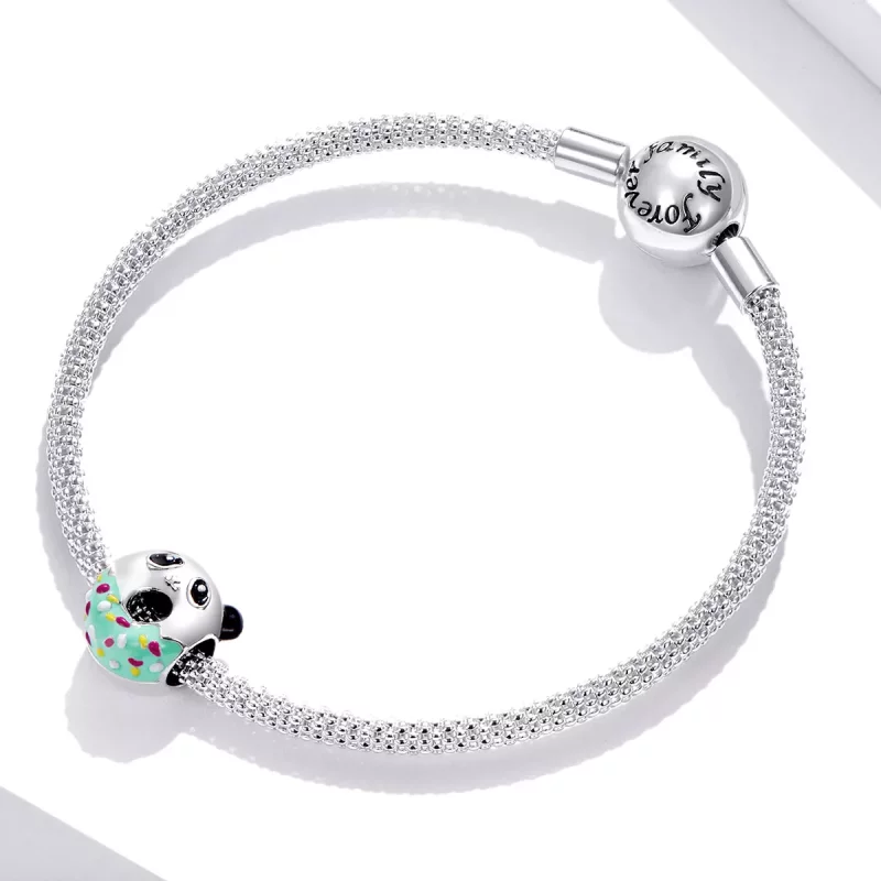 (imagen para) Charm de estilo Pandora con diseño de donas panda - SCC1875 - Ver 3
