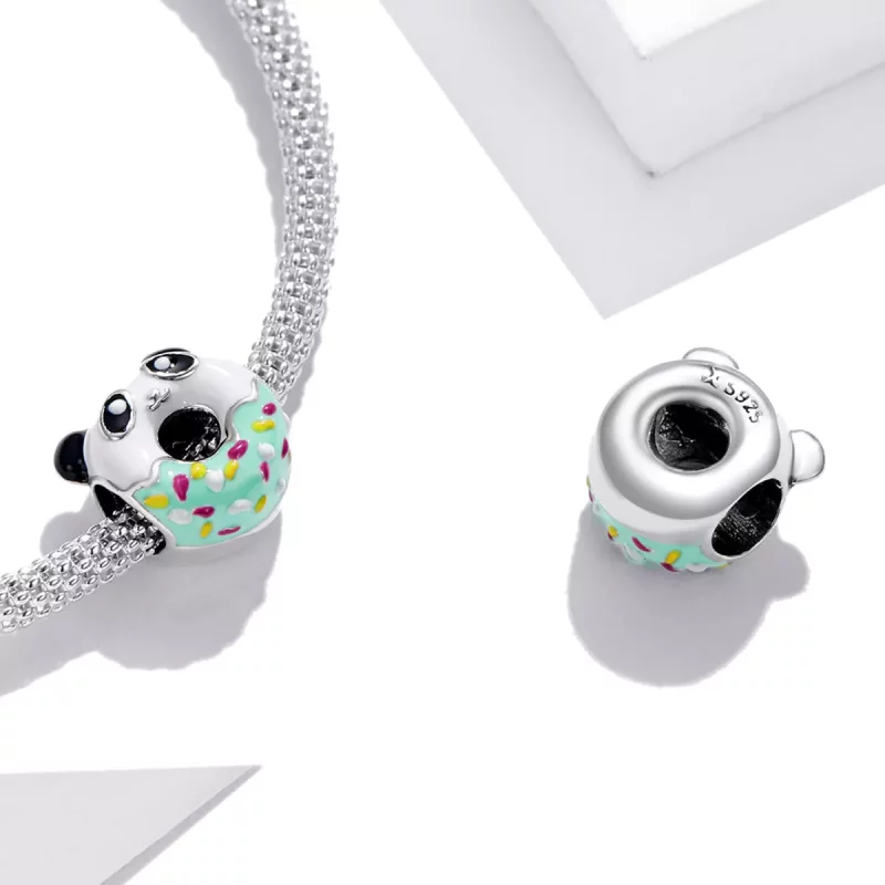 (imagen para) Charm de estilo Pandora con diseño de donas panda - SCC1875 - Ver 4