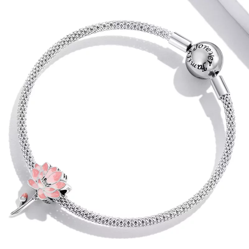 (imagen para) Charm de estilo Pandora con diseño de loto fresco - SCC2157 - Ver 3