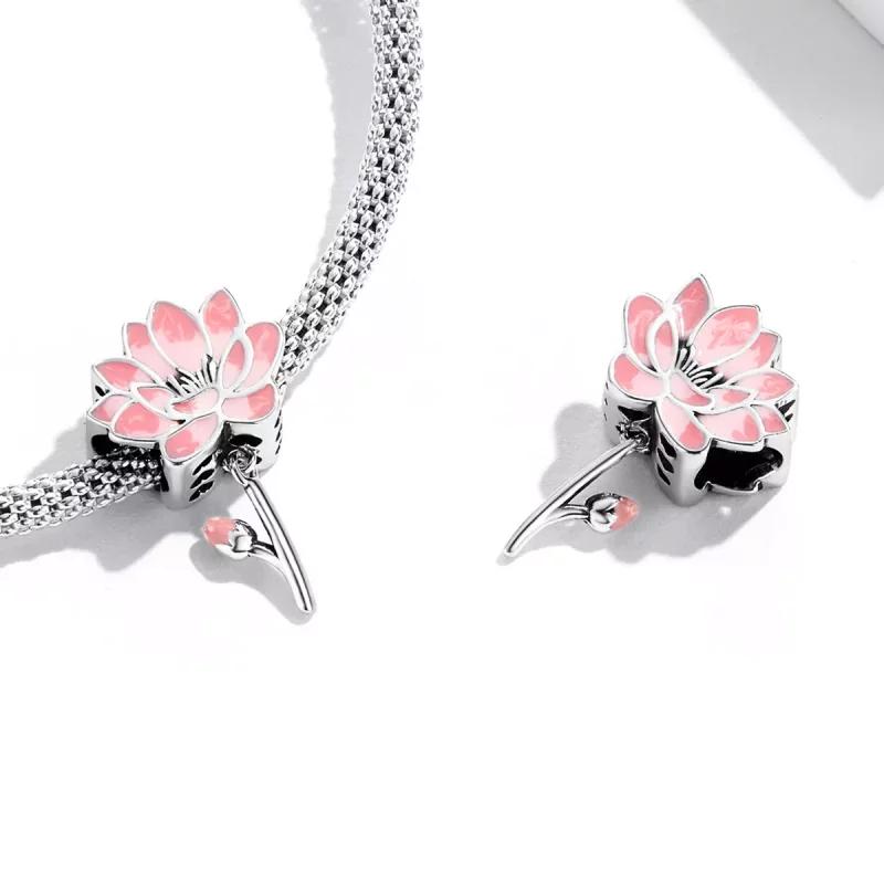 (imagen para) Charm de estilo Pandora con diseño de loto fresco - SCC2157 - Ver 4
