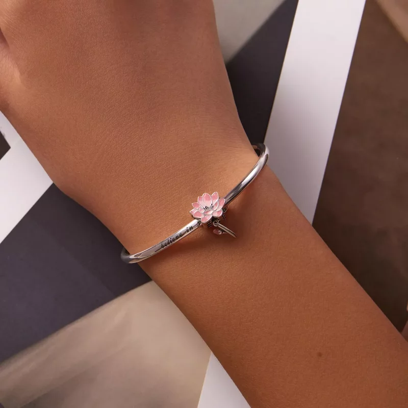 (imagen para) Charm de estilo Pandora con diseño de loto fresco - SCC2157 - Ver 5