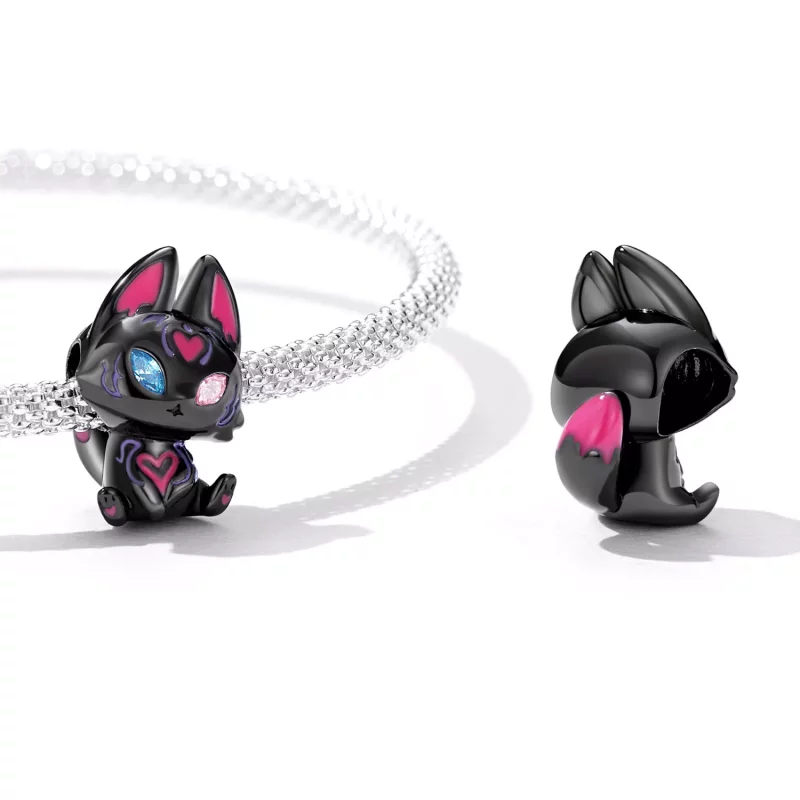 (imagen para) Charm de estilo Pandora con diseño de zorro elfo - SCC2223 - Ver 4