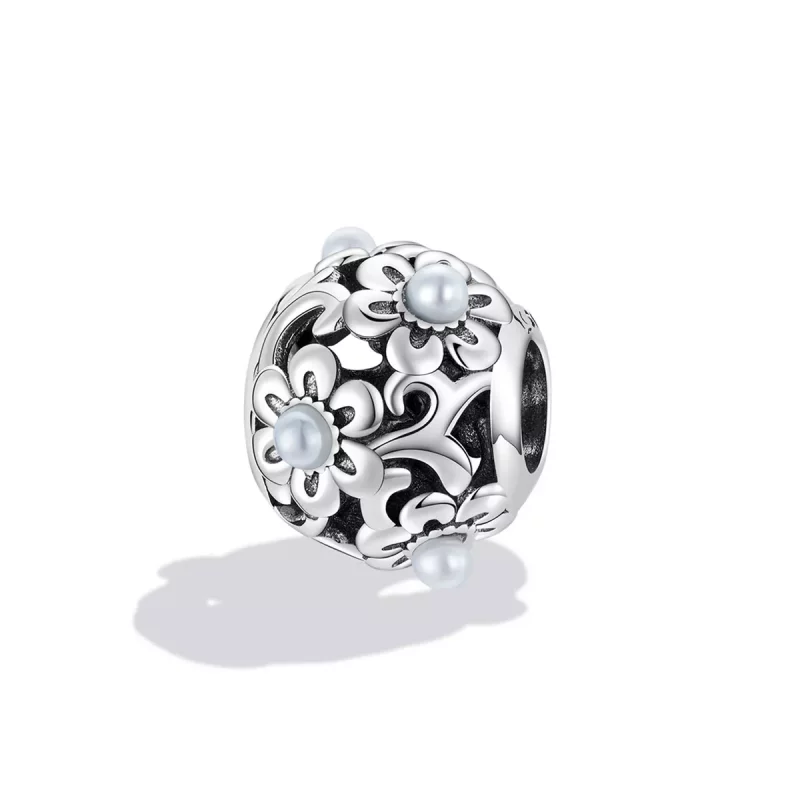 (imagen para) Charm de Estilo Pandora con Flores Clásicas - SCC2182 - Ver 2