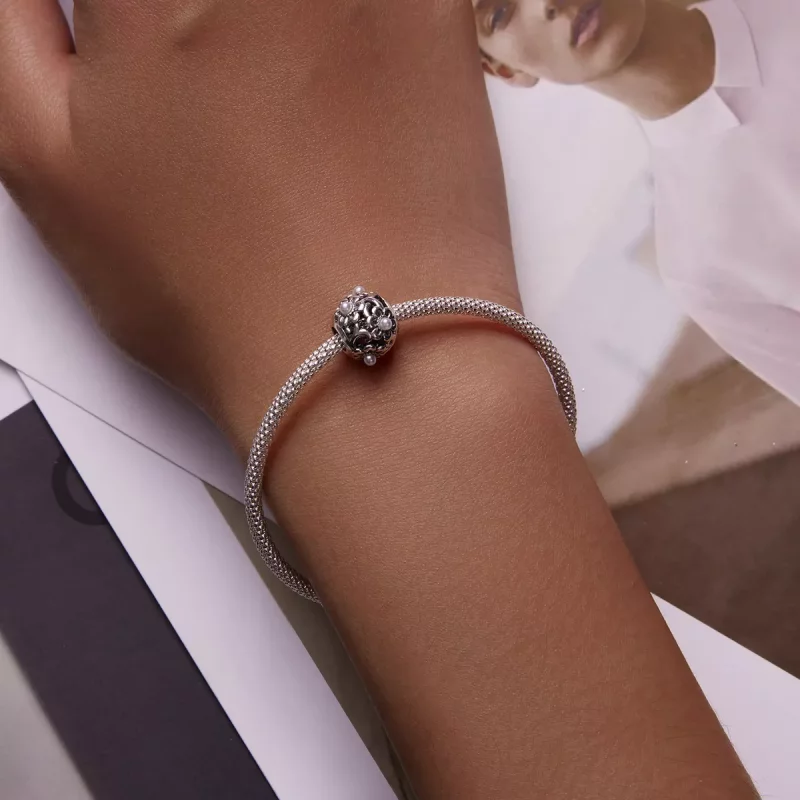 (imagen para) Charm de Estilo Pandora con Flores Clásicas - SCC2182 - Ver 5