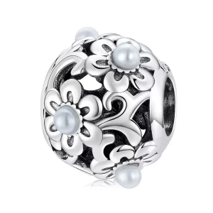 Charm de Estilo Pandora con Flores Clásicas - SCC2182 (imagen para) Charm de Estilo Pandora con Flores Clásicas - SCC2182