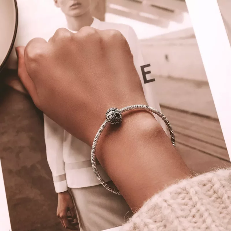 (imagen para) Charm de estilo Pandora con flores en relieve - SCC2097 - Ver 6