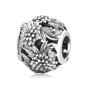 (imagen para) Charm de estilo Pandora con flores en relieve - SCC2097