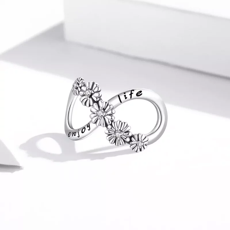 (imagen para) Charm de Estilo Pandora con Flores Infinitas - SCC2099 - Ver 2