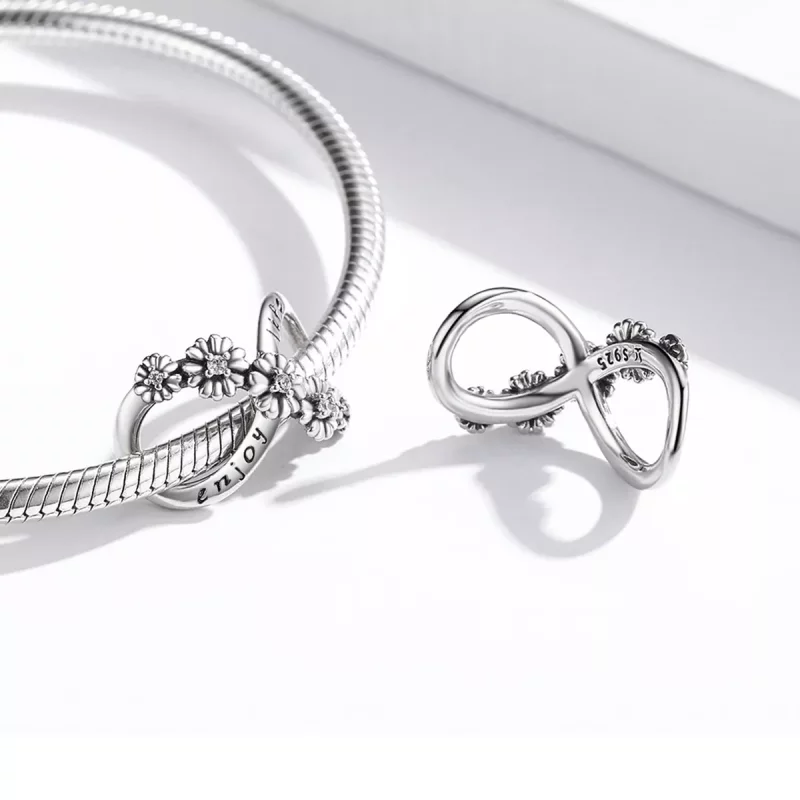 (imagen para) Charm de Estilo Pandora con Flores Infinitas - SCC2099 - Ver 4