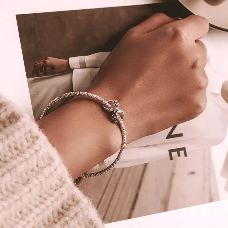 (imagen para) Charm de Estilo Pandora con Flores Infinitas - SCC2099 - Ver 5