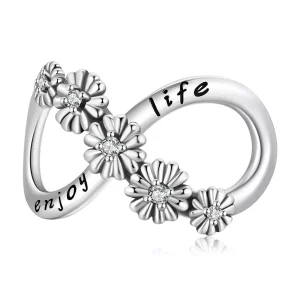 (imagen para) Charm de Estilo Pandora con Flores Infinitas - SCC2099