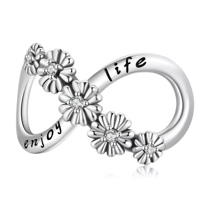 (imagen para) Charm de Estilo Pandora con Flores Infinitas - SCC2099